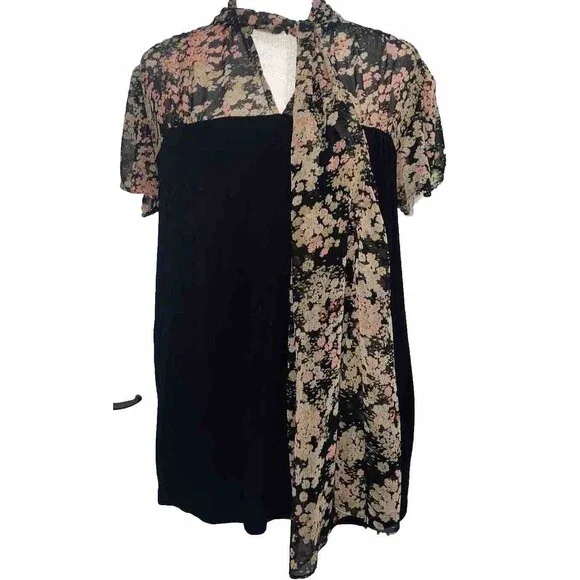 Anthropologie x Tiny Floral Blouse Small EUC. LTOP666 - Picture 2 of 5